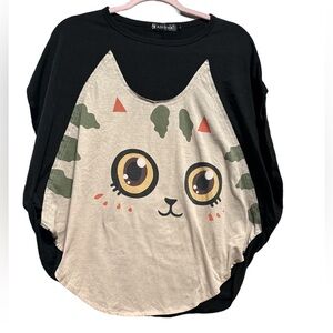 Allegra K Women's Round Neck
Batwing Sleeve Cartoon Pullover Tunic-CAT sz S